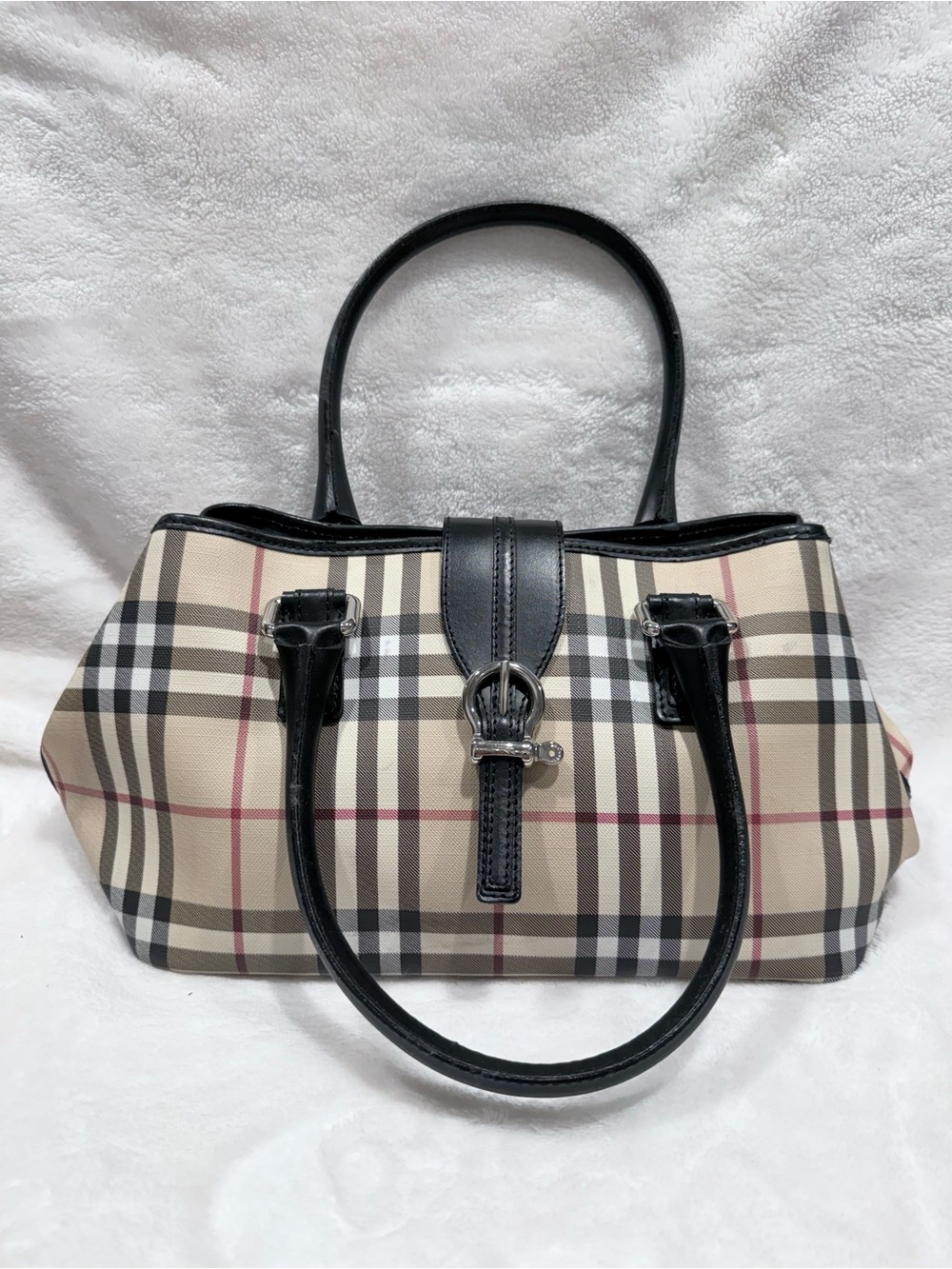 Burberry Black Nova Check Vinyl Small Eden Bag